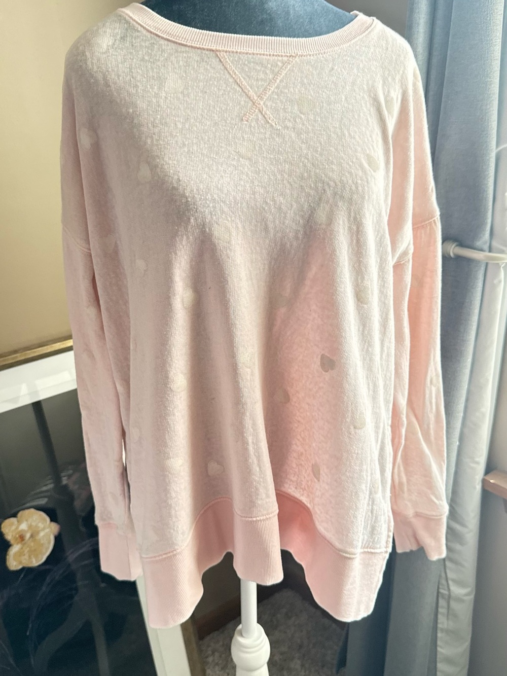 Lucky Brand Light Pink Heart Knit Top